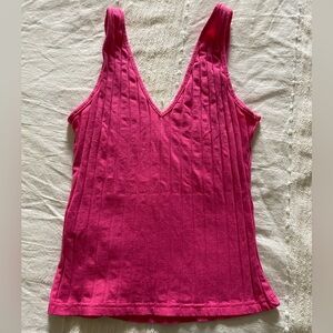 Bright pink tank top M NWOT